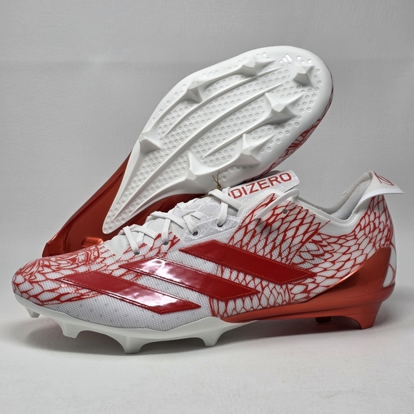 Adidas Adizero Electric Orange/White Football Cleats IH8570 Men's Size 14 New - Picture 1 of 12